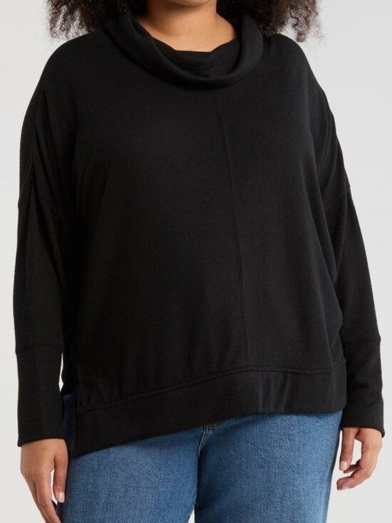Caslon Sweaters - Caslon Black Soft Knit  Cowl Neck Women's Plus Size Sweater Size 1x NWT